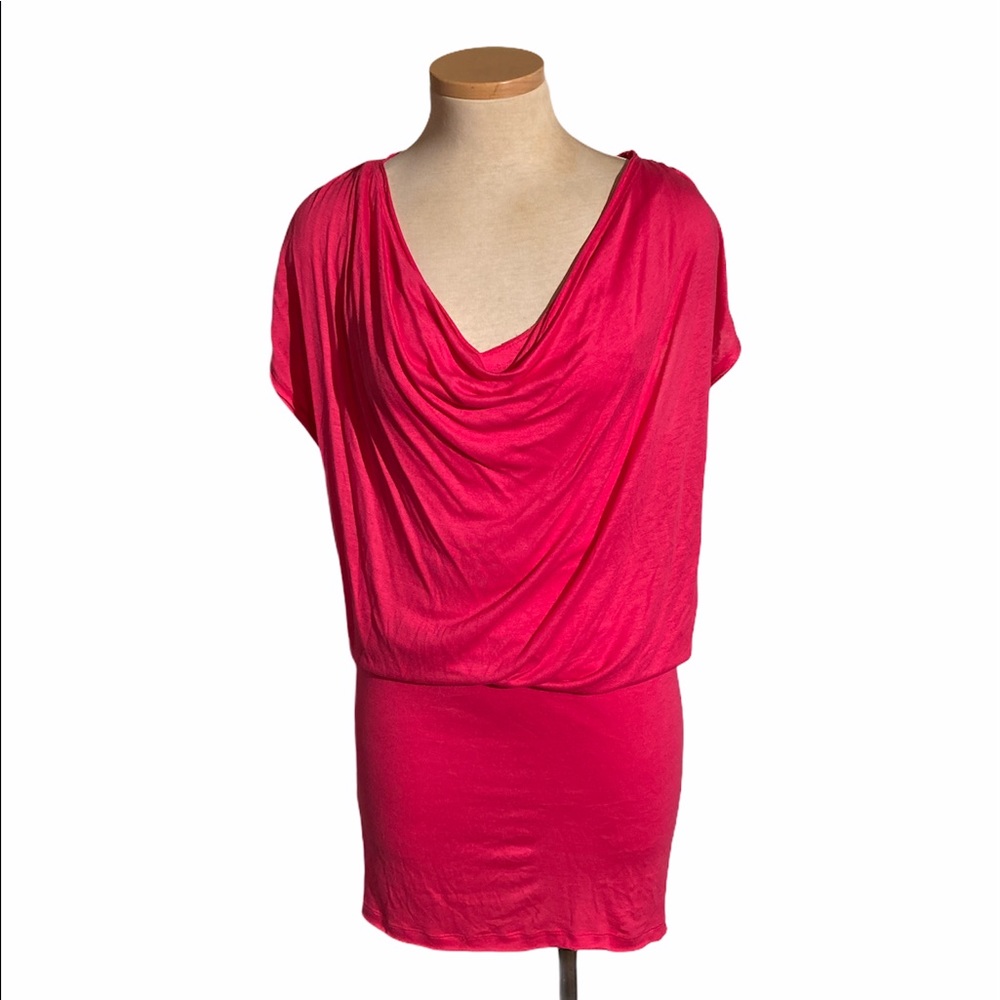 Alice and Olivia Hot Pink Cowl Neck Dress